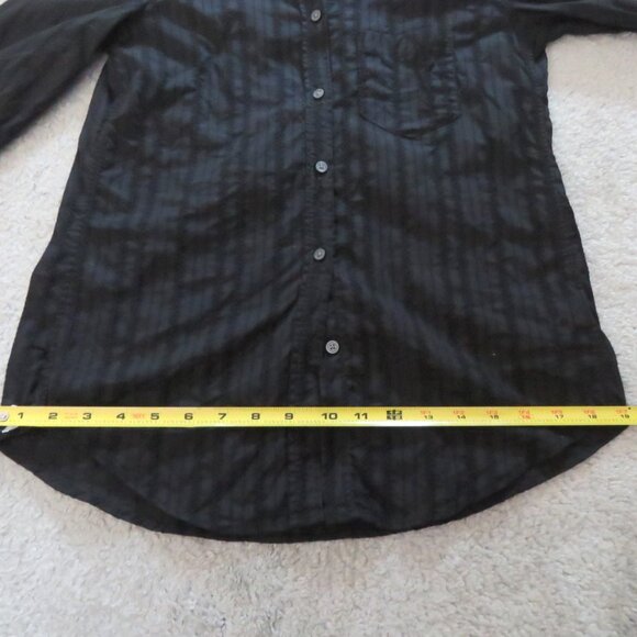 Gap Black Size XS Crinkle Fitted Boyfriend 100% Cotton Button Up Shirt Blouse XS - Picture 10 of 14
